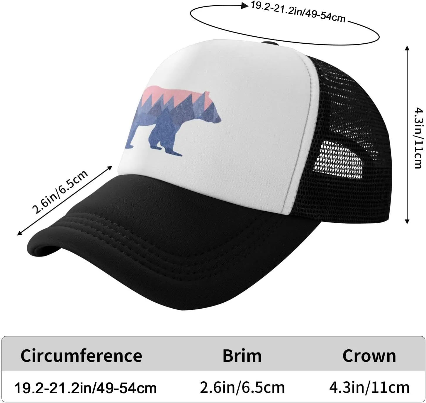 Toddler Trucker Hat, Snapback Bear Mountain Kids Mesh Baseball Cap for Boys and Girls 2-6 Year Old