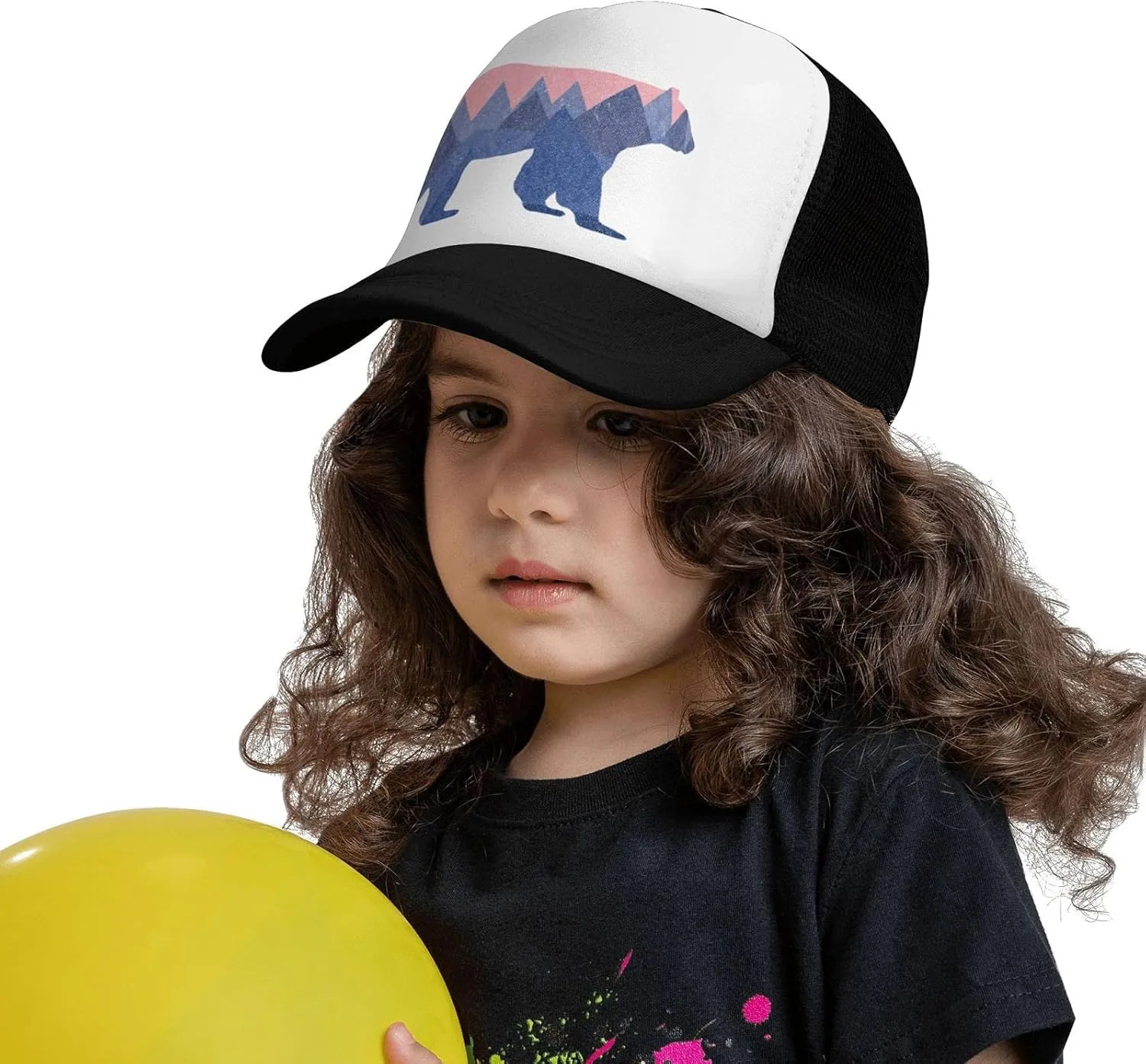 Toddler Trucker Hat, Snapback Bear Mountain Kids Mesh Baseball Cap for Boys and Girls 2-6 Year Old