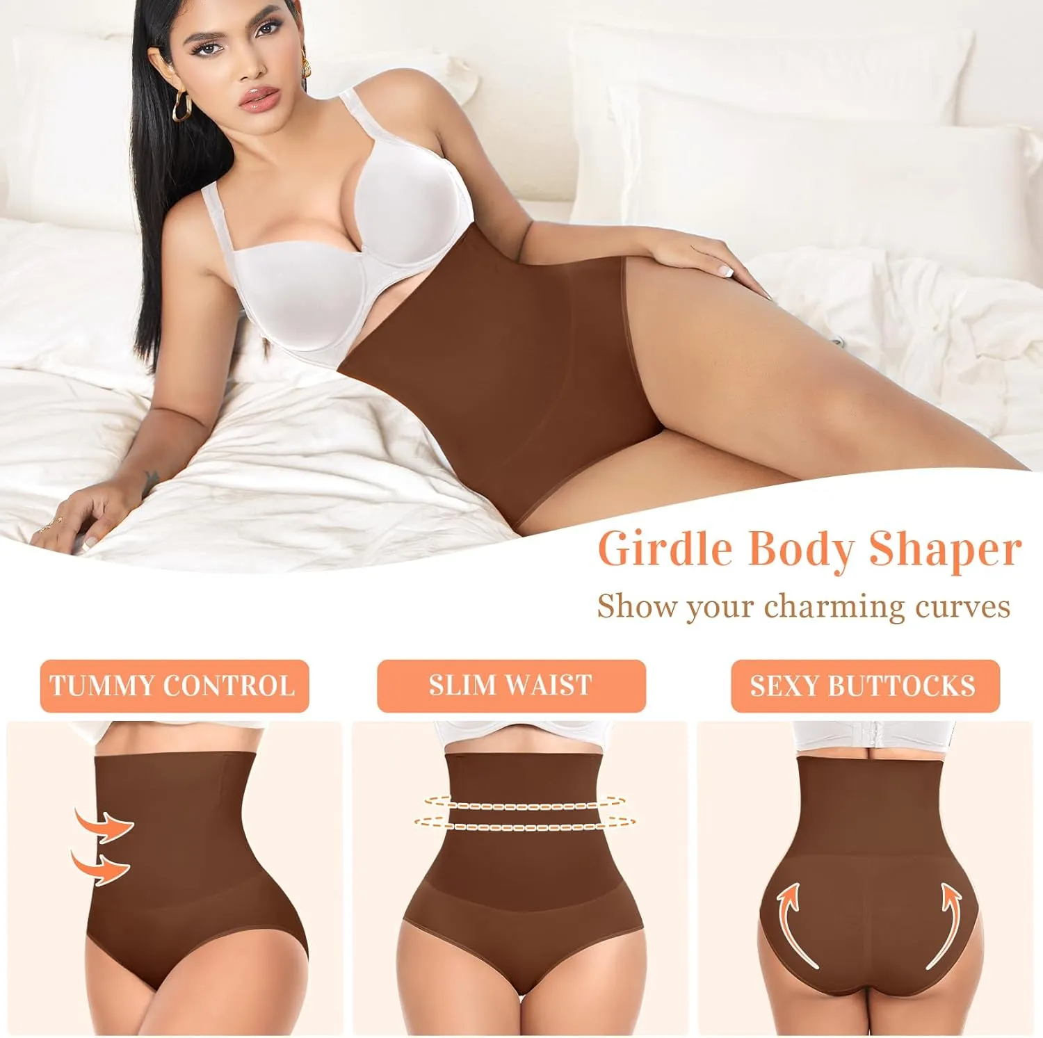 Tummy Control Shapewear Underwear for Women High Waisted Body Shaper Panties Slimming Girdle Shaping Briefs