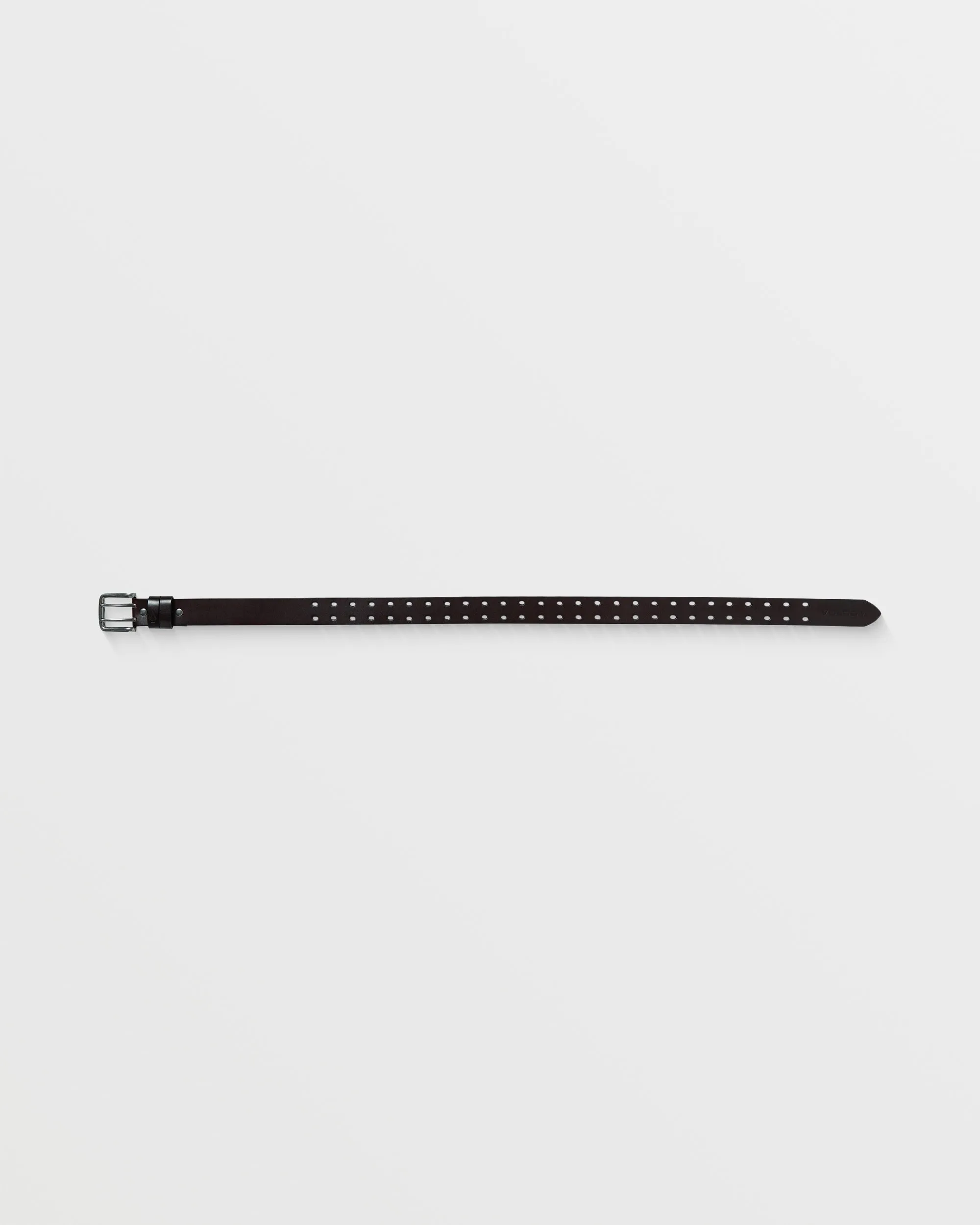 Two Spike Leather Belt - Brown