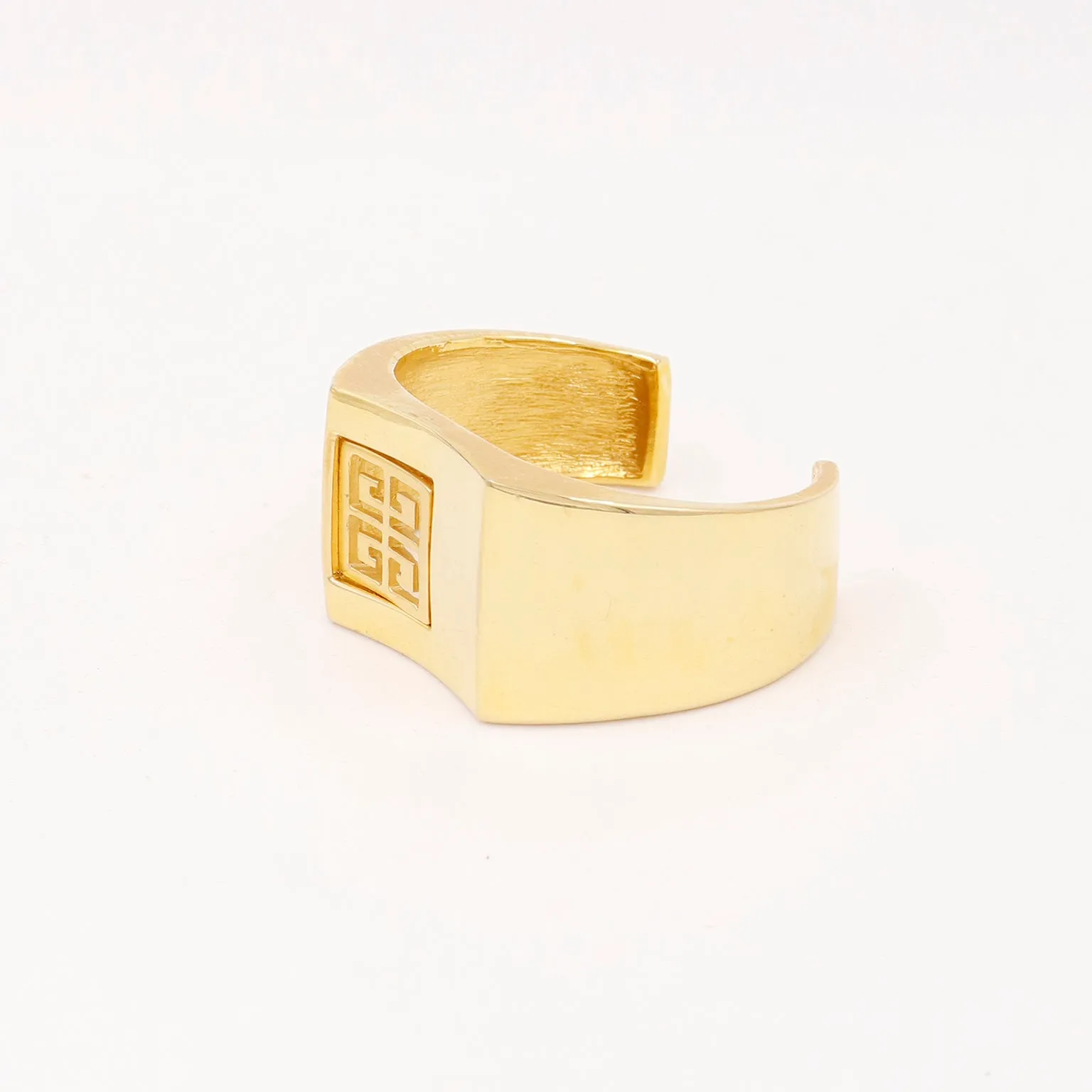 Vintage Givenchy Gold Plated Logo Cuff Bracelet