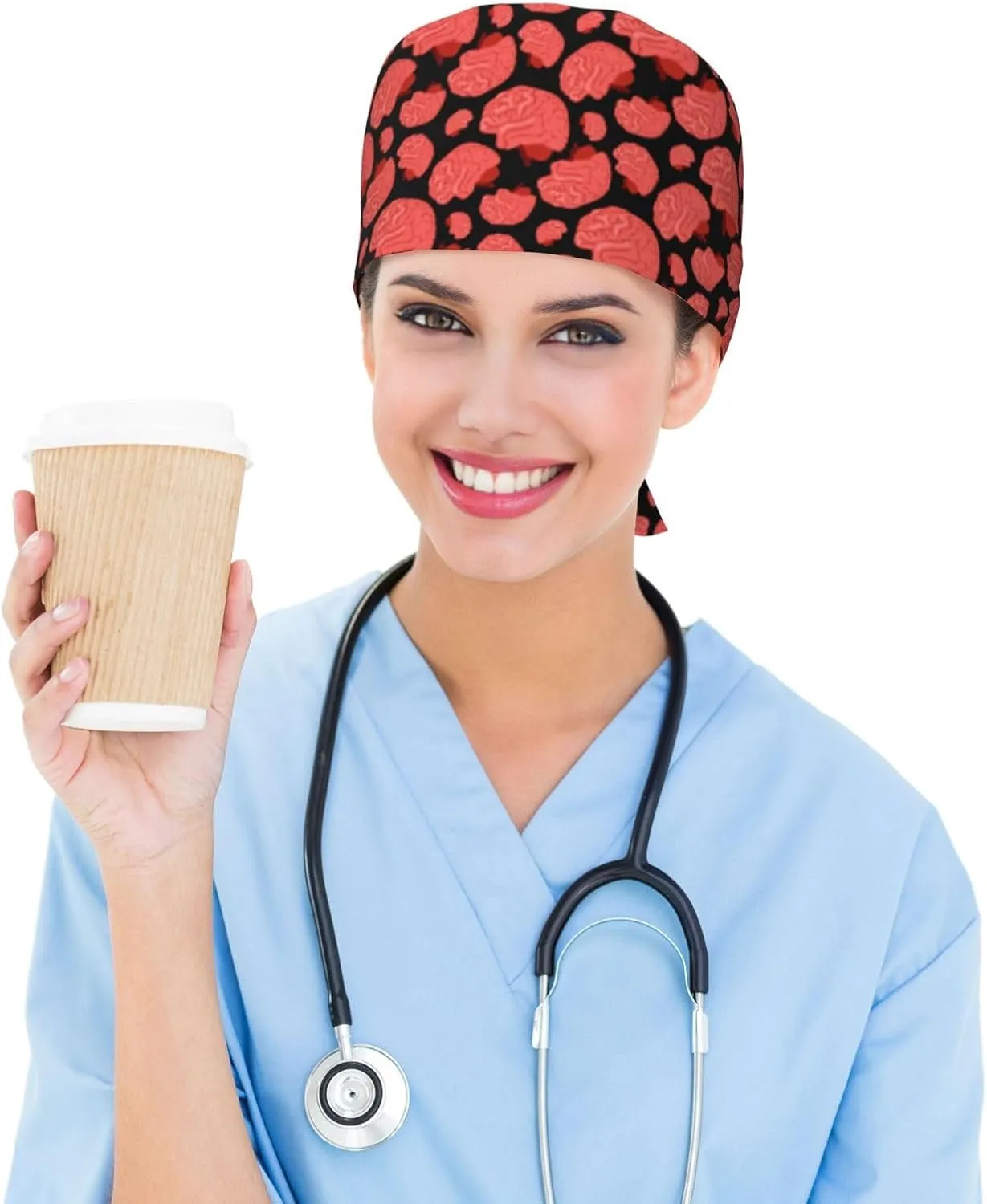 WILL BUDXEG Working Cap with Sweatband for Women Men, Adjustable Cleaning Working Hats, Nurse Surgical Caps(Tie Back)