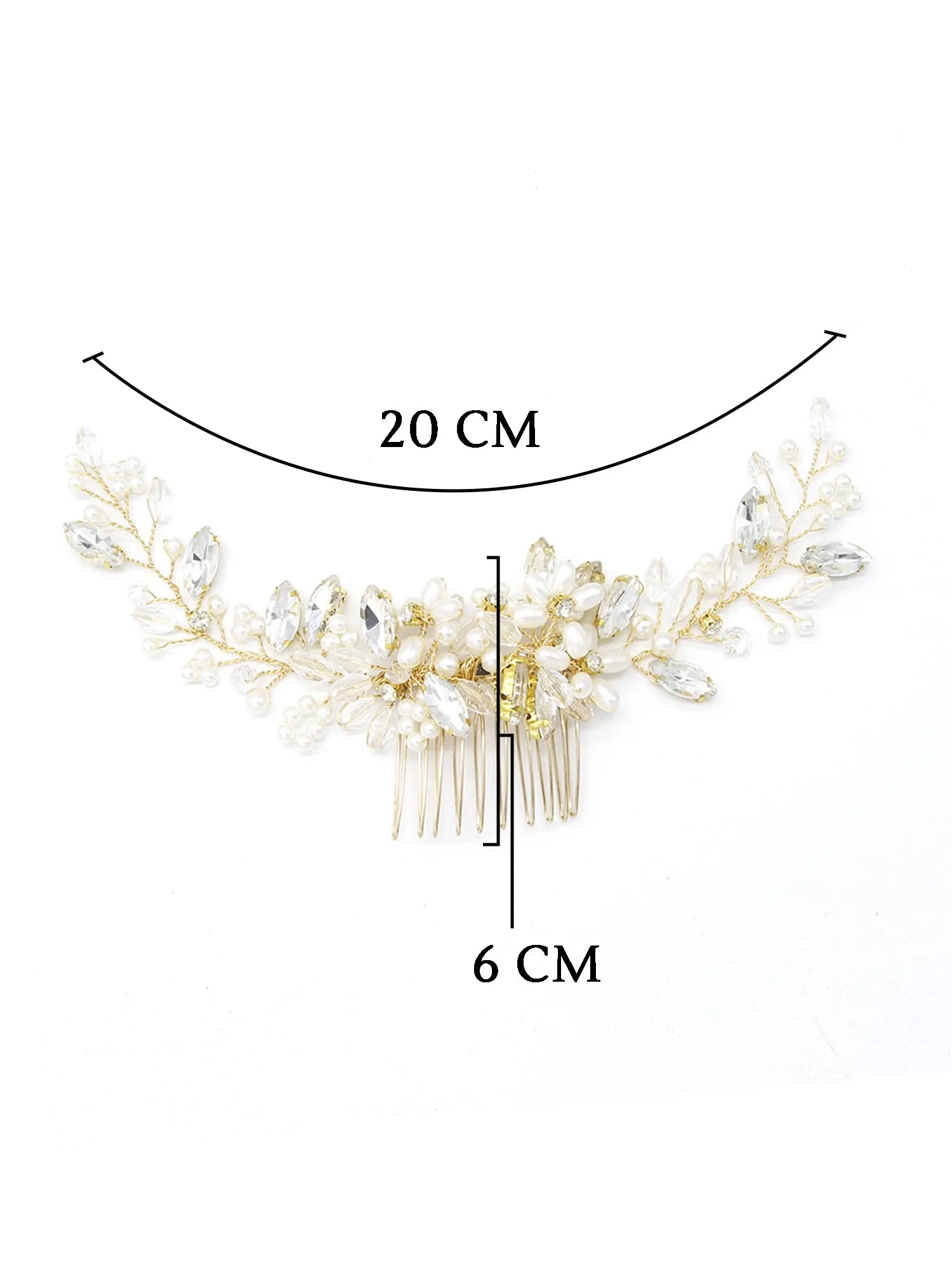 Yellow Chimes Bridal Hair Vine for Women and Girls Bridal Hair Accessories for Wedding Headband Hair Accessories Wedding Jewellery for Women Floral Bridal Wedding Head band Hair Vine for Girls