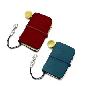 Yitexin Pack of 2 Miniature Travelers Notebook 4.8x3.2cm(1.9x1.3), Handmade Tiny Leather Travels Notebook, Vintage Mini Notebook Diary Journal, Pocket Diary Unknown Binding